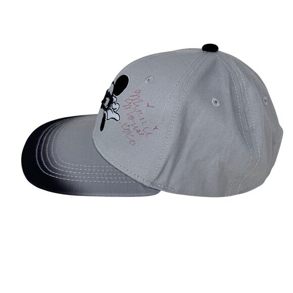 Disney Parks Mickey Mouse Snapback Cap Casual Ombre Gray Black Unisex One Size - Picture 5 of 12